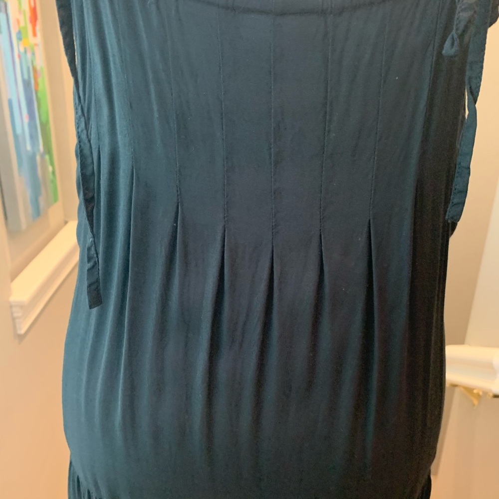 Black bohemian rayon maxi dress. Size 12. - Picture 8 of 11